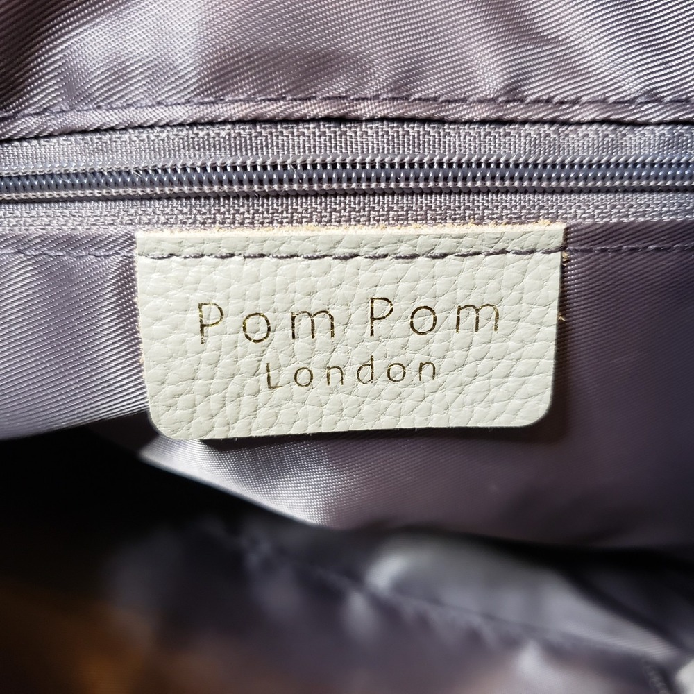 Pom Pom London Leather Westminster Messnger Bag Stone w/ Matching Crossbody READ - Picture 6 of 12